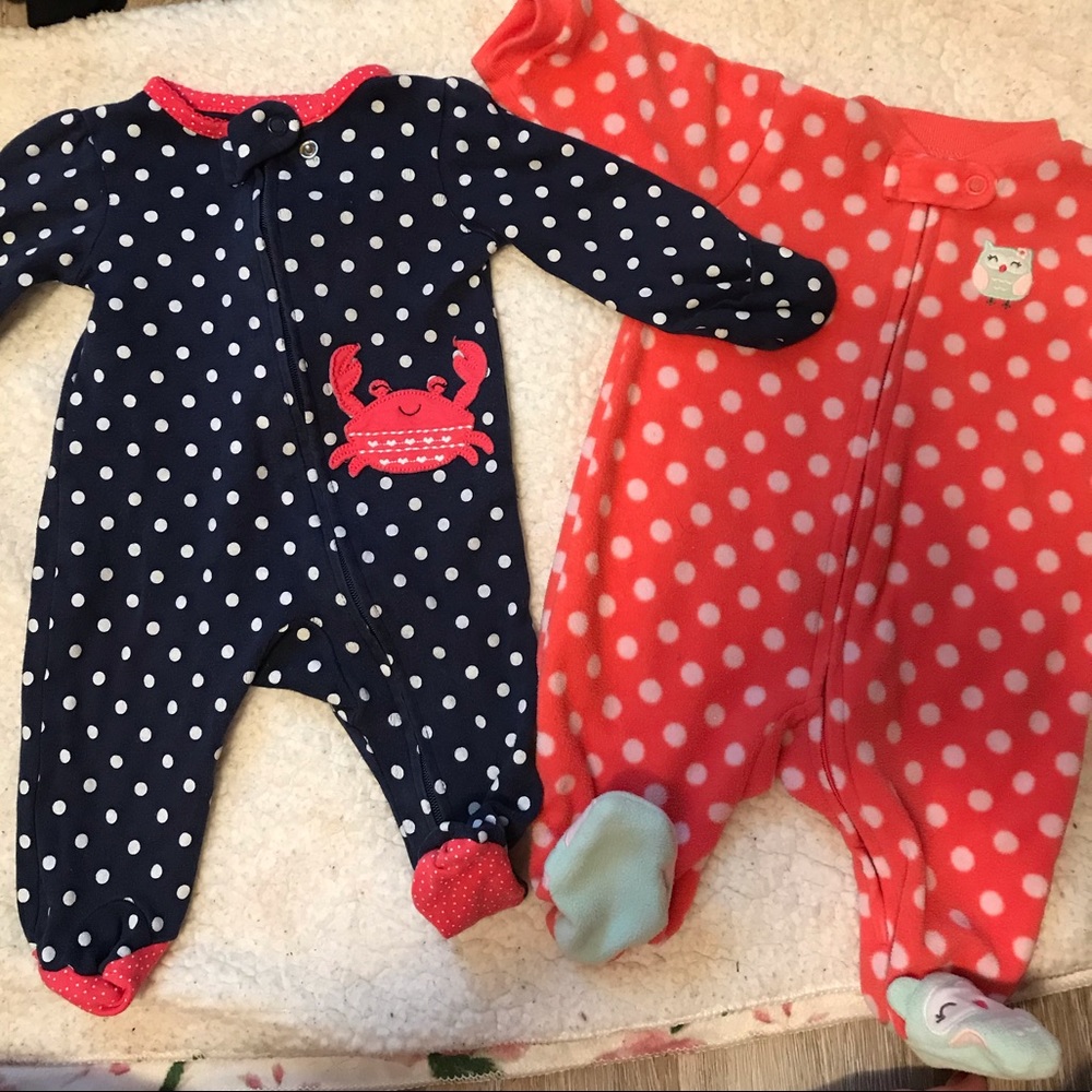 Carter’s polka dot baby footies. Size newborn!